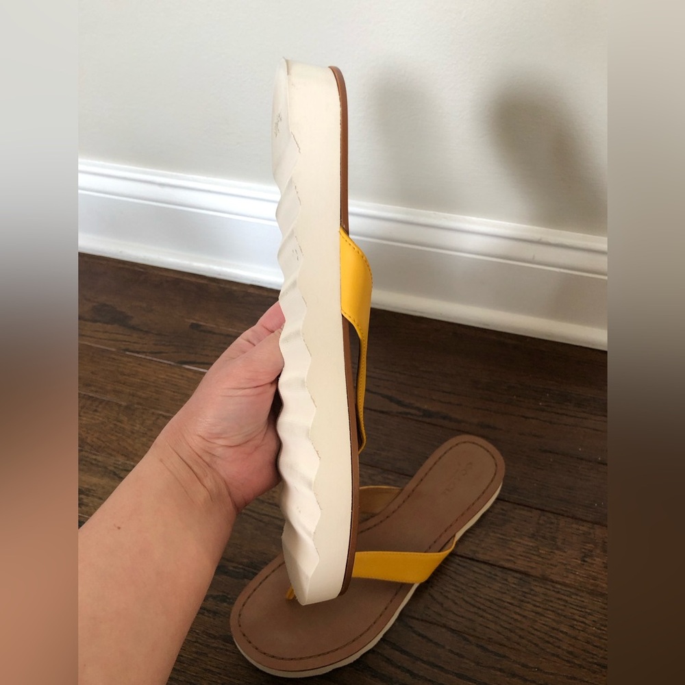Coach Women’s 8 Shelly Turnlock Leather Flip-Flop Sandals w/Gold Buckle -EUC! - Picture 6 of 15